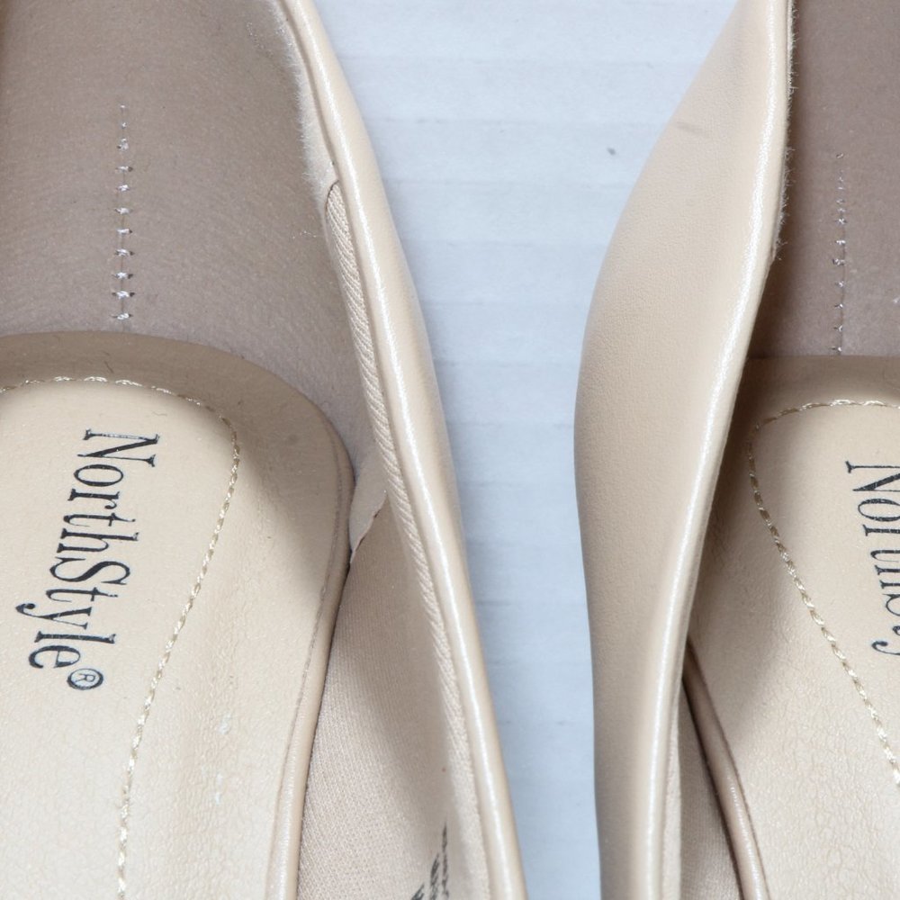 NorthStyle Tan Open Toe Pumps Size 8.5 EU 39 - Picture 2 of 10